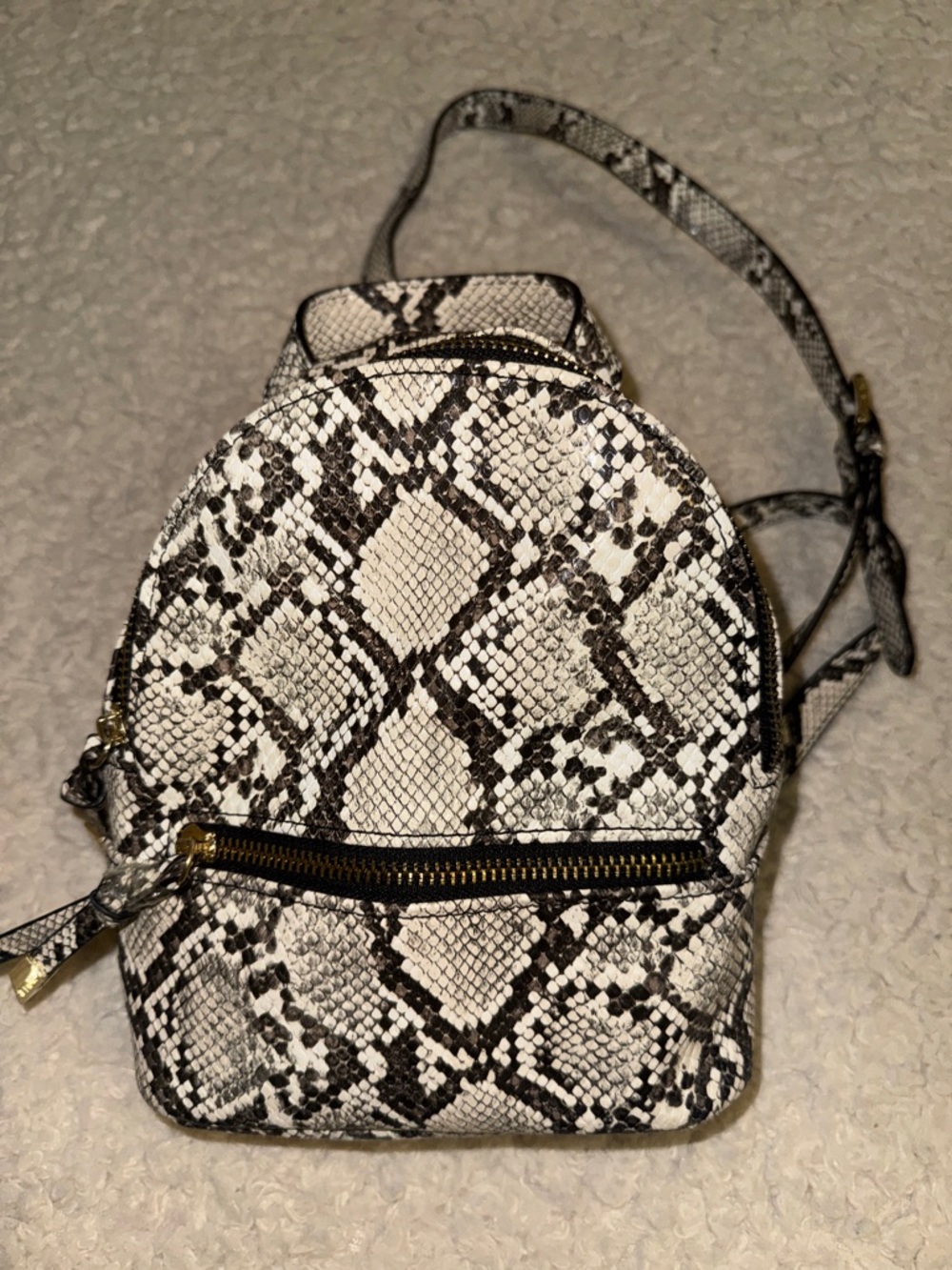 Snake-Print Mini Backpack